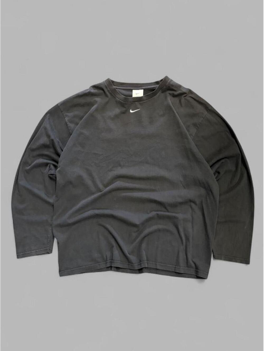 Vintage Nike Black Centre Swoosh Long Sleeve